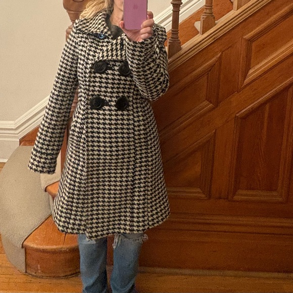 Soia & Kyo wool houndstooth mid-length length coat - Picture 9 of 10